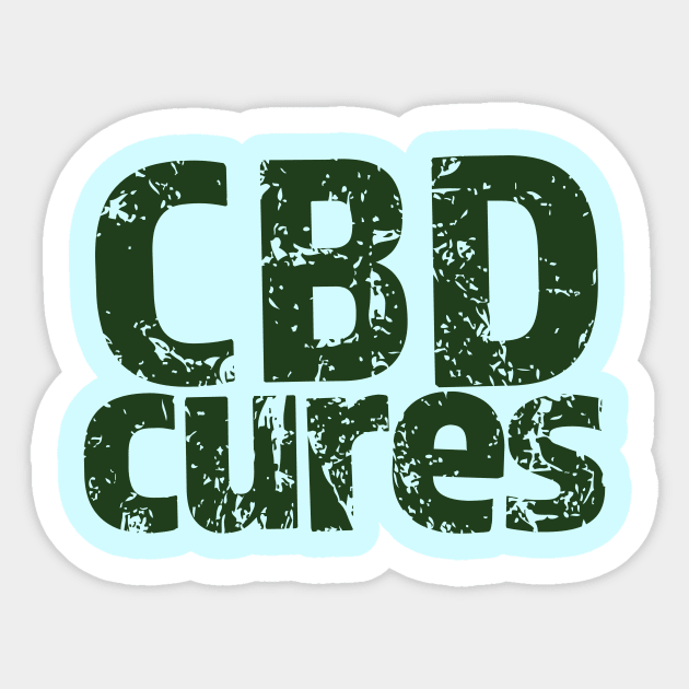 CBD Medicinal Hemp Cannabidiol CBD Cures Sticker by Get Hopped Apparel